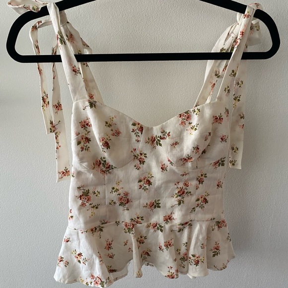 Reformation Tops - Reformation Floral Corset top with Bow Straps